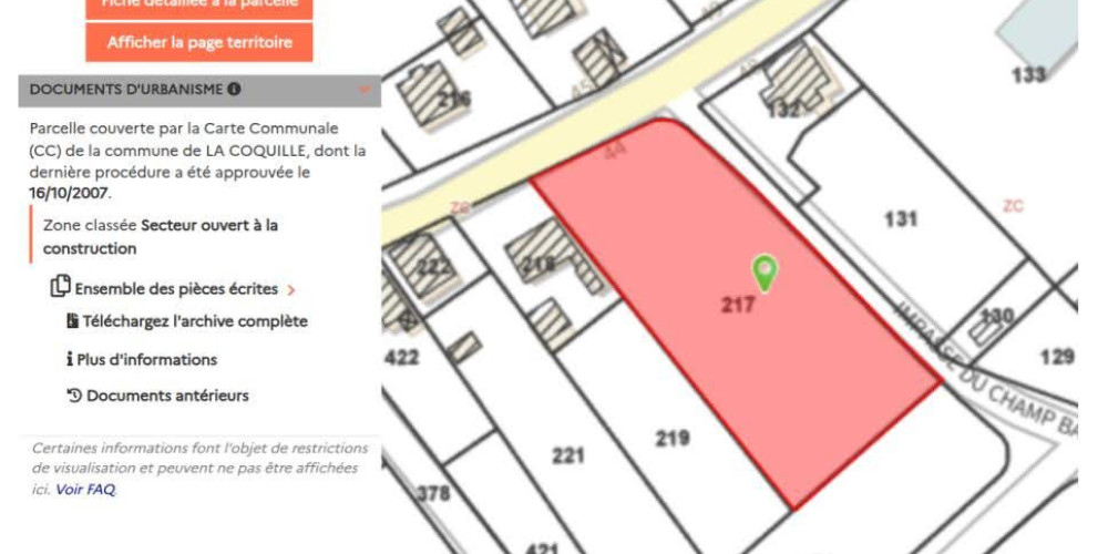 terrain à LA COQUILLE (24450)
